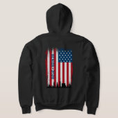 Pull À Capuche Drapeau américain de senior/collège de la skyline  (Couchage Retour)