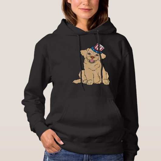 Pull À Capuche drapeau américain Labrador (Devant)