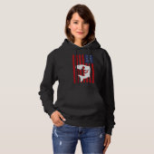Pull À Capuche Drapeau Américain Patriotique Pêche Poisson Silhou (Devant entier)