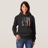 Pull À Capuche Drapeau américain rétro Autisme Brother Sensibilis (Devant entier)