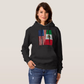 Pull À Capuche Drapeau américain rétro & Mexique Drapeau patrioti (Devant entier)
