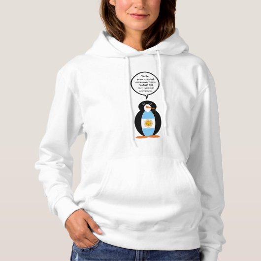 Pull À Capuche Drapeau Argentin Manchot Ms Parlant Personnalisé (Devant)