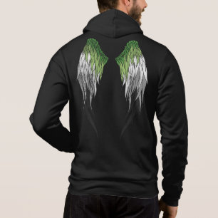 Pull À Capuche Drapeau Aromantique - Ailes