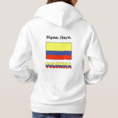 Pull À Capuche Drapeau colombien Colombie Personnalisation noire  (Dos)