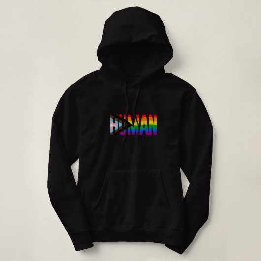 Pull À Capuche Drapeau de fierté d'inclusivité humaine (Design devant)