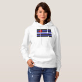 Pull À Capuche Drapeau de fierté en cuir SlipperyJoe's noir bleu  (Devant entier)