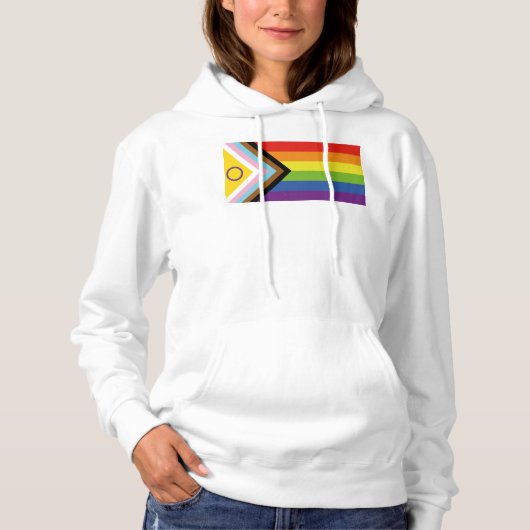 Pull À Capuche Drapeau de fierté intersexe de SlipperyJoe's fond (Devant)