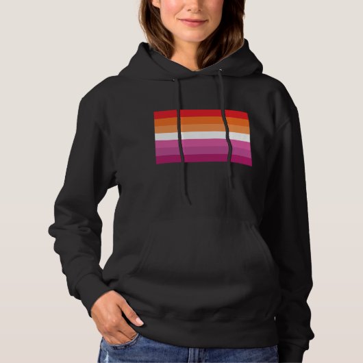 Pull À Capuche Drapeau de fierté lesbienne (Devant)