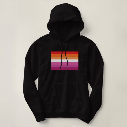 Pull À Capuche Drapeau de fierté lesbienne (Design devant)