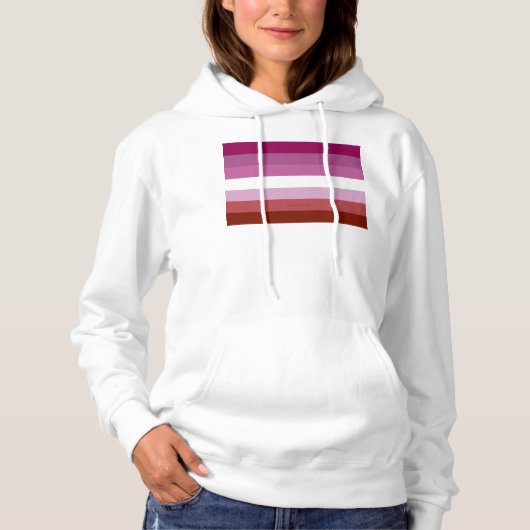 Pull À Capuche Drapeau de fierté lesbienne de SlipperyJoe féminin (Devant)