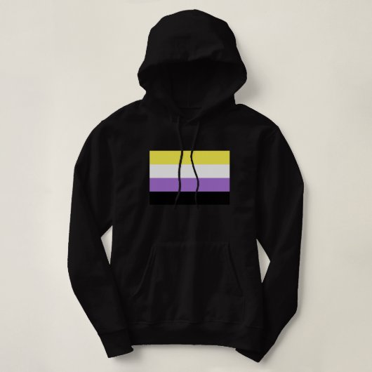 Pull À Capuche Drapeau de fierté non binaire (Design devant)