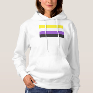Pull À Capuche Drapeau de fierté non binaire de SlipperyJoe's jau