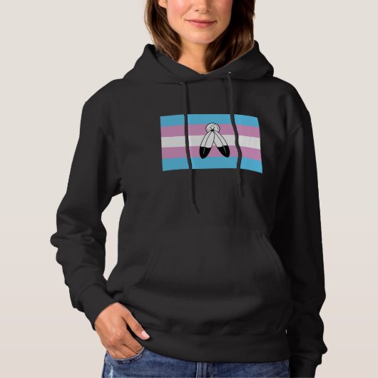 Pull À Capuche Drapeau de fierté trans bispirituel (Devant)