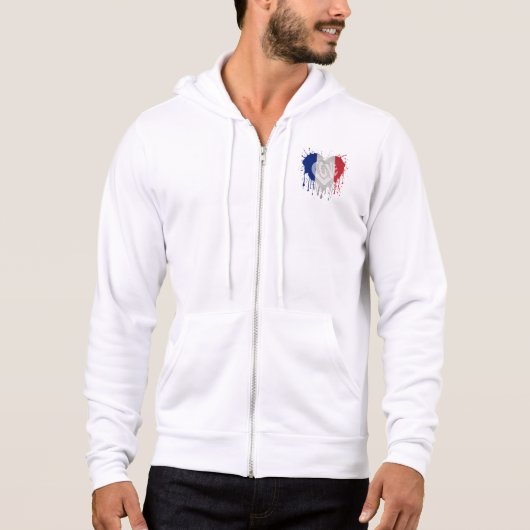 Pull À Capuche Drapeau de la France amour (Devant)