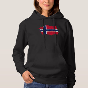 Pull À Capuche Drapeau de la Norvège Drapeau du pays grunge Norvè
