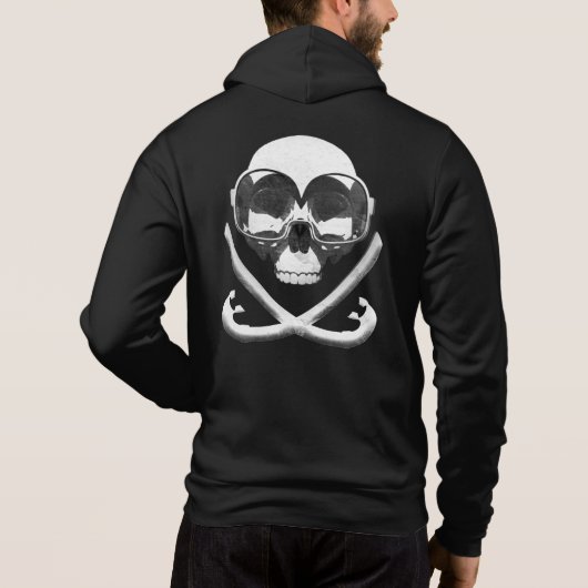 Pull À Capuche Drapeau de plongée avec tuba et plongée avec pirat (Dos)