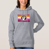 Pull À Capuche Drapeau de protestation peint lesbien (Devant)