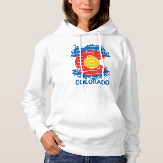 Pull À Capuche Drapeau d'état du Colorado de graffiti (Devant)