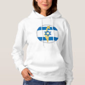 Pull À Capuche Drapeau d'Israël et carte avec emblème de l'étoile (Devant)