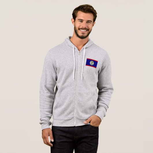 Pull À Capuche Drapeau du Belize (Devant entier)