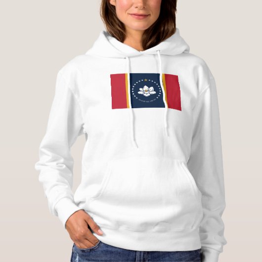 Pull À Capuche Drapeau du Mississippi - Nouveau Drapeau de Magnol (Devant)