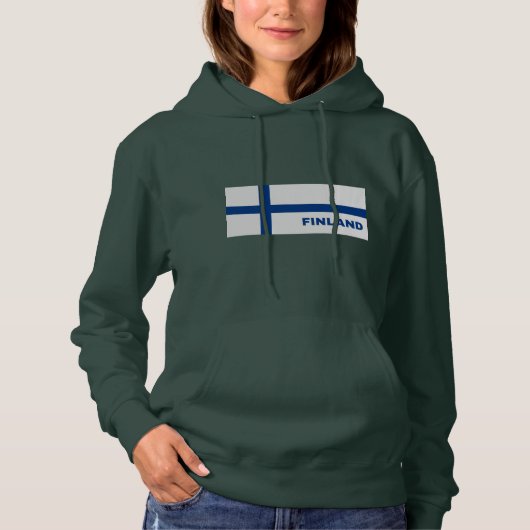 Pull À Capuche Drapeau finlandais en Finlande (Devant)