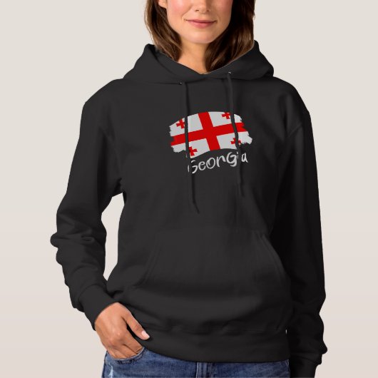 Pull À Capuche Drapeau géorgien Géorgie (Devant)