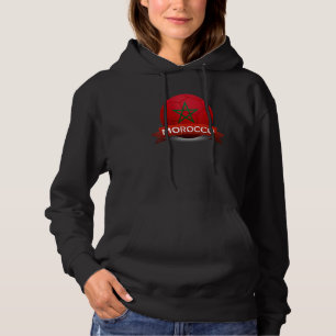 Pull À Capuche Drapeau National Marocain Supporter de Football Ma