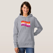Pull À Capuche Drapeau ondoyant de la fierté de l'amour lesbien a (Devant entier)