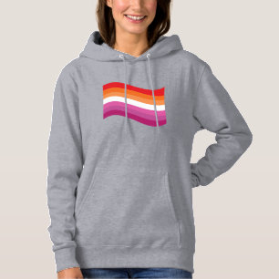 Pull À Capuche Drapeau ondoyant de la fierté lesbienne du coucher