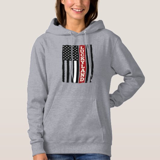 Pull À Capuche Drapeau Patriotique Vertical Luckyland Vintage (Devant)