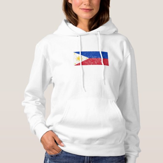 Pull À Capuche Drapeau philippin en détresse (Devant)