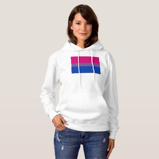 Pull À Capuche Drapeau SlipperyJoe's Bisexual Pride lavande-rose (Devant entier)