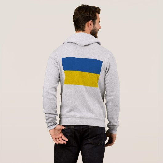 Pull À Capuche Drapeau-Ukraine-avec-Trident (Dos entier)