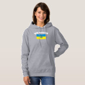 Pull À Capuche Drapeau ukrainien avec Bouclier Tryzub (Devant entier)