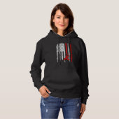 Pull À Capuche Drapeau Usa Rouge Ruban Sensibilisation aux maladi (Devant entier)