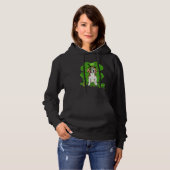 Pull À Capuche Drôle Beagle chien Shamrock Jour de la Saint Patri (Devant entier)