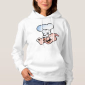 Pull À Capuche Drôle Cartoon Cochon Chef avec Casquette (Devant)