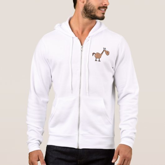 Pull À Capuche Drôle Cheval Derpy Silly Étalon Brun (Devant)
