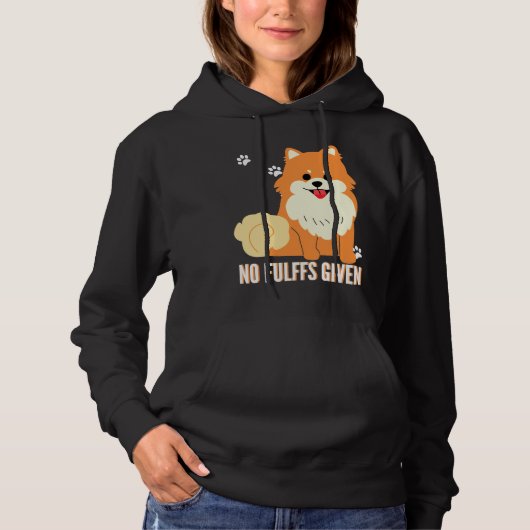 Pull À Capuche Drôle Chien Poméranien Aucun Fluffs Donné Fabriqué (Devant)