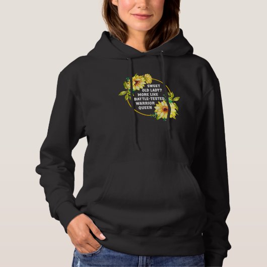 Pull À Capuche Drôle Douce Vielle Dame Plus Comme Battle Testé Wa (Devant)