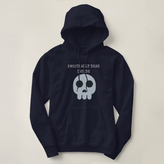 Pull À Capuche Drôle émoticône crâne foncé (Design devant)