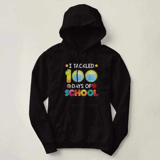 Pull À Capuche Drôle J'Ai Appris 100 Jours De Tennis Scolaire Gar (Design devant)