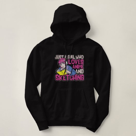 Pull À Capuche Drôle manga dessin animé pour dessiner filles 2 (Design devant)