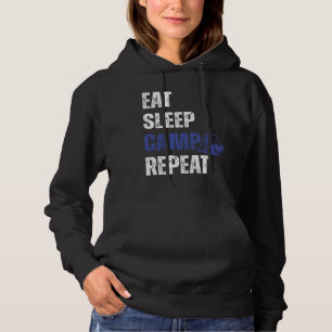 Pull À Capuche Drôle Mangez le camp de sommeil Répétez la citatio