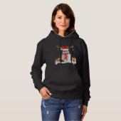 Pull À Capuche Drôle Noël Éclairage Reindeer Santa Hat Ragdoll Ch (Devant entier)