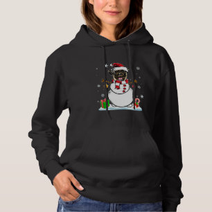 Pull À Capuche Drôle Pyjama de Noël Carlin Chien Père Noël Snowma
