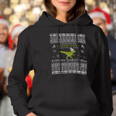 Pull À Capuche Drôle script moderne Dinosaur hiver Joyeux Noël
