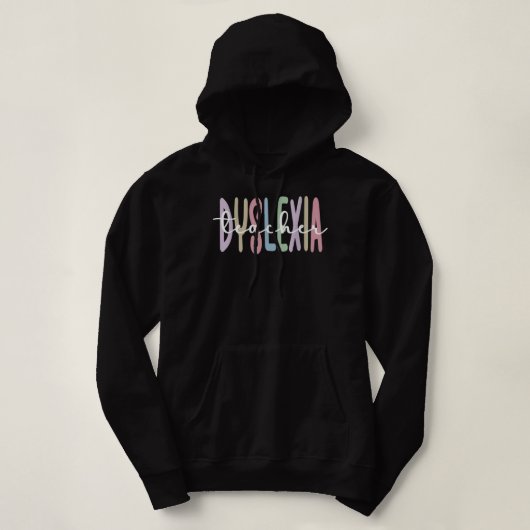 Pull À Capuche Dyslexie Enseignant Dyslexique Thérapie Dyslexie E (Design devant)