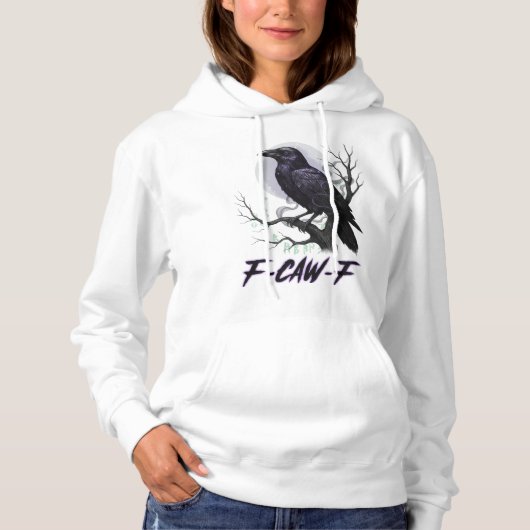 Pull À Capuche Echos de la nuit : "F-CAW-F" Mystic Raven Crop (Devant)